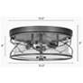 2_3-Light Brushed Aged Silver Ceiling Lamp with Seeded Glass more views