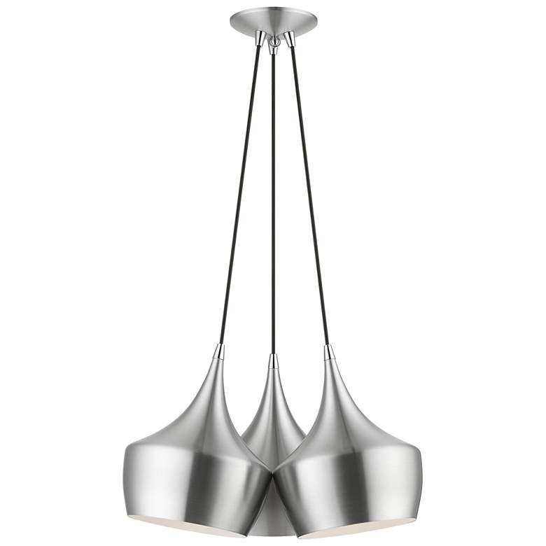 Image 1 3 Light Brushed Aluminum Cluster Pendant