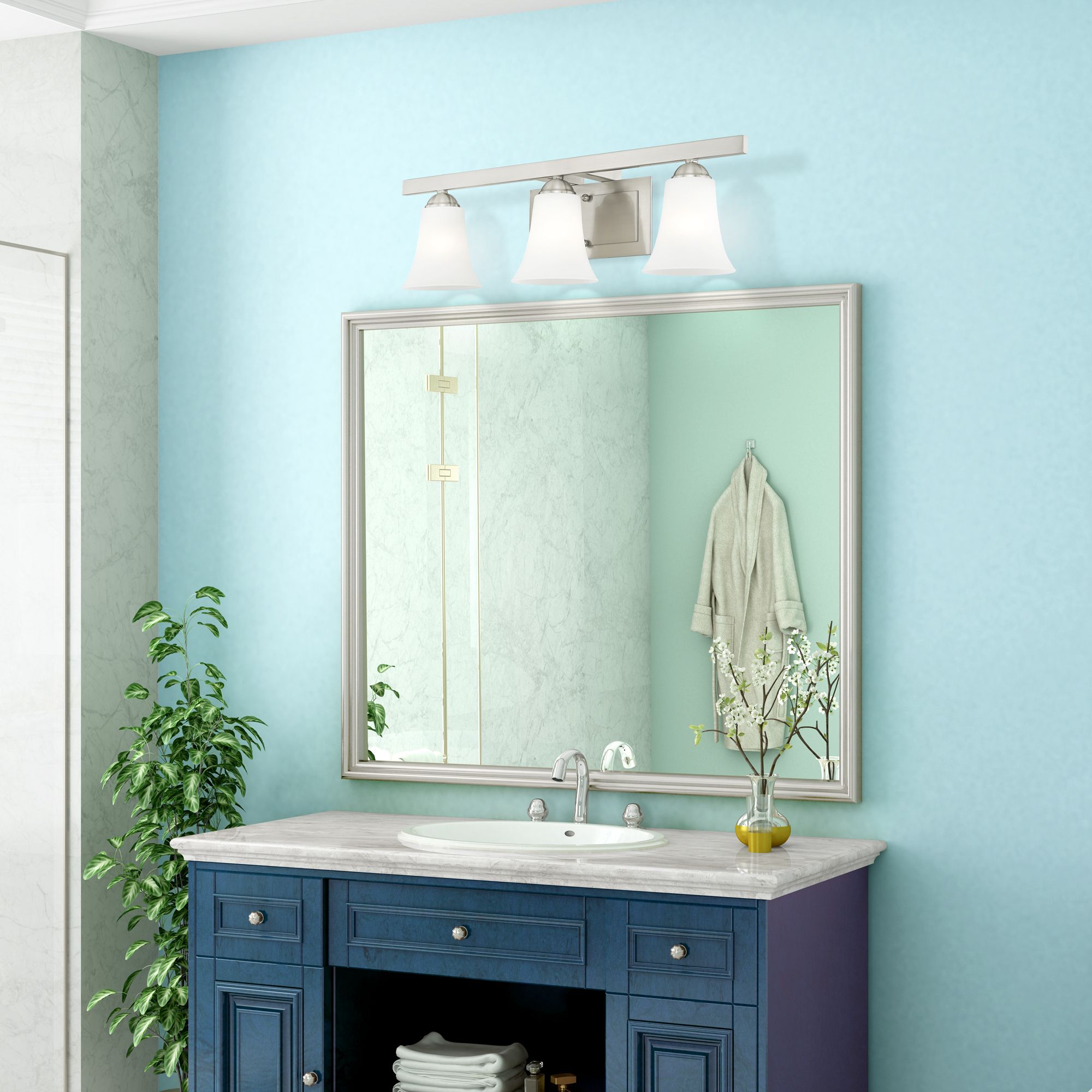 3 Light Brushed Nickel Bath Vanity