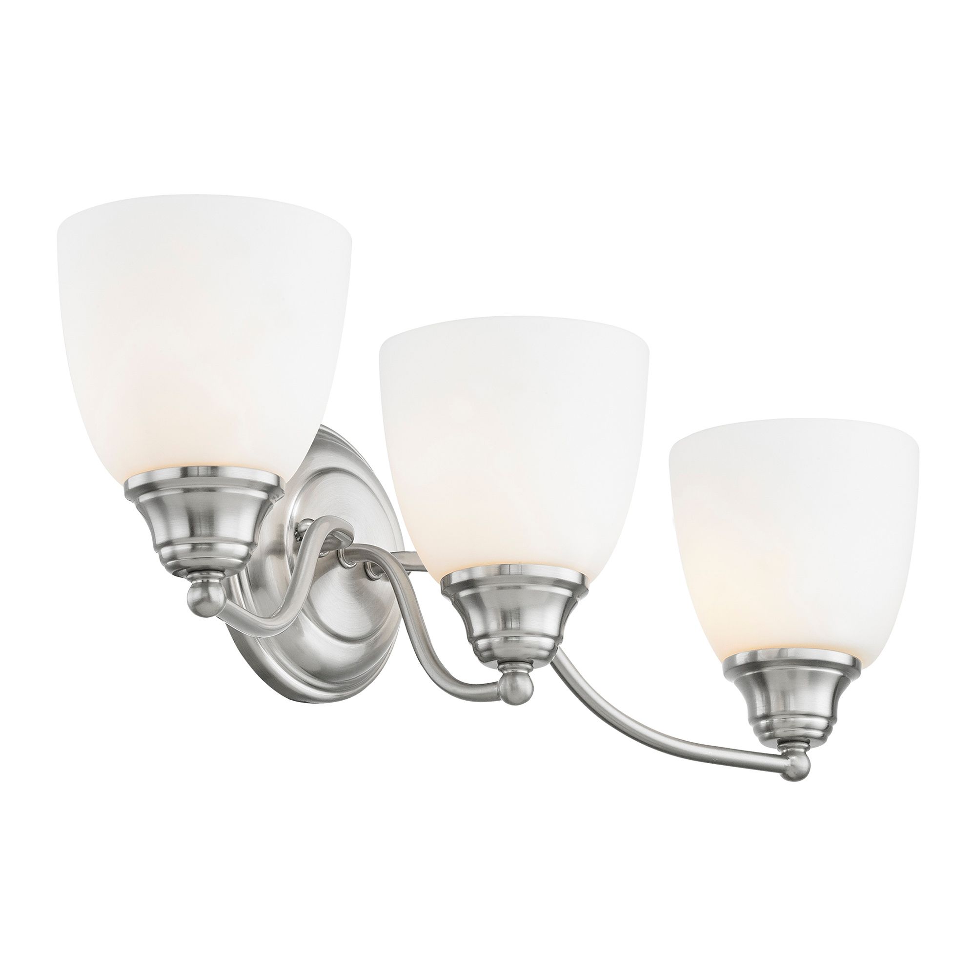 3 Light Brushed Nickel Bath Vanity in scene