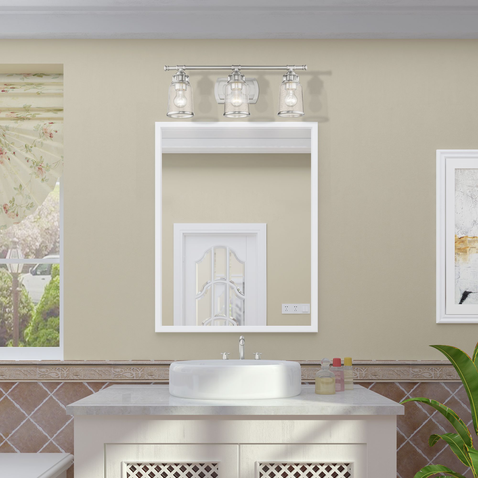 3 Light Brushed Nickel Bath Vanity