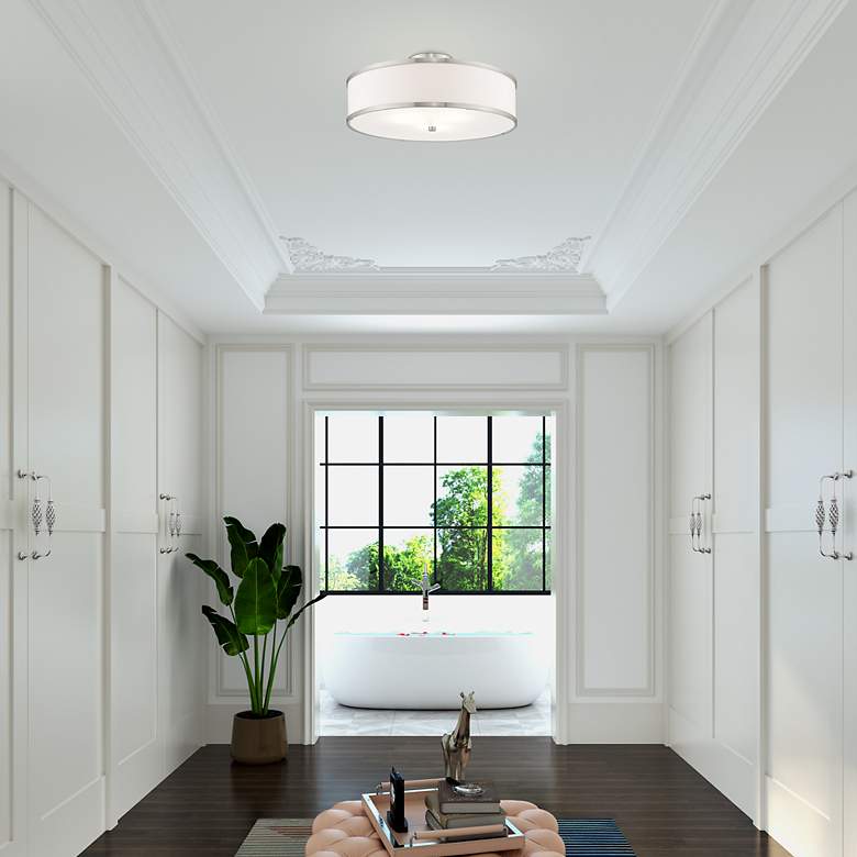 Image 7 3 Light Brushed Nickel Ceiling Mount more views