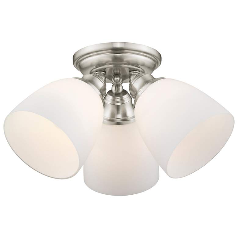 Image 7 3 Light Brushed Nickel Ceiling Mount more views
