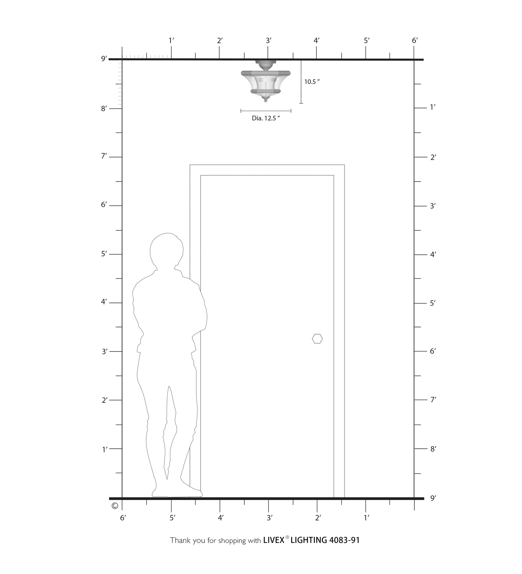 3 Light Brushed Nickel Ceiling Mount in scene