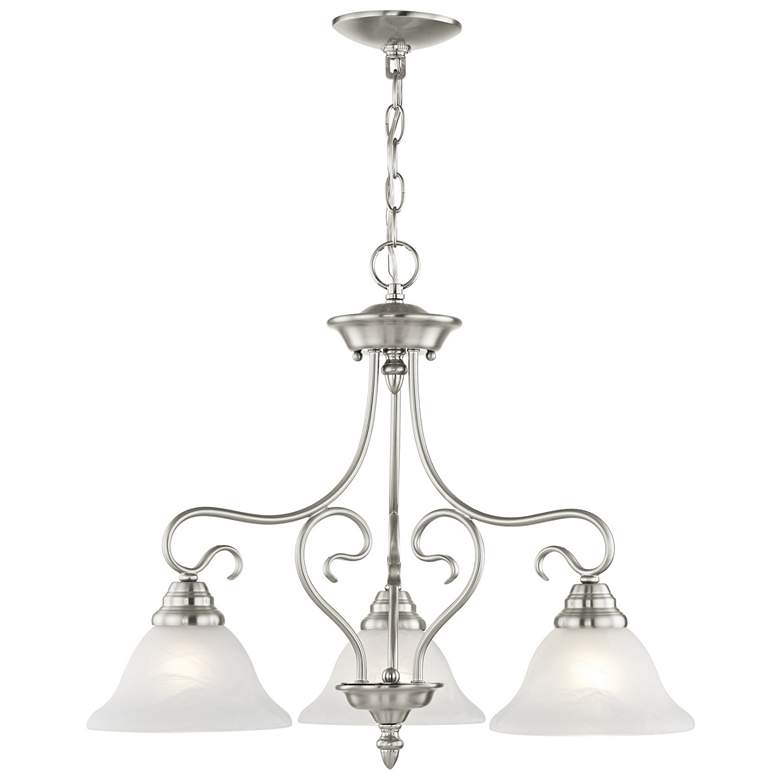Image 1 3 Light Brushed Nickel Chandelier