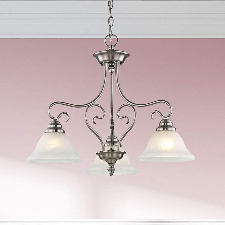 Image 1 3 Light Brushed Nickel Chandelier