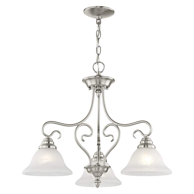 Image 4 3 Light Brushed Nickel Chandelier more views