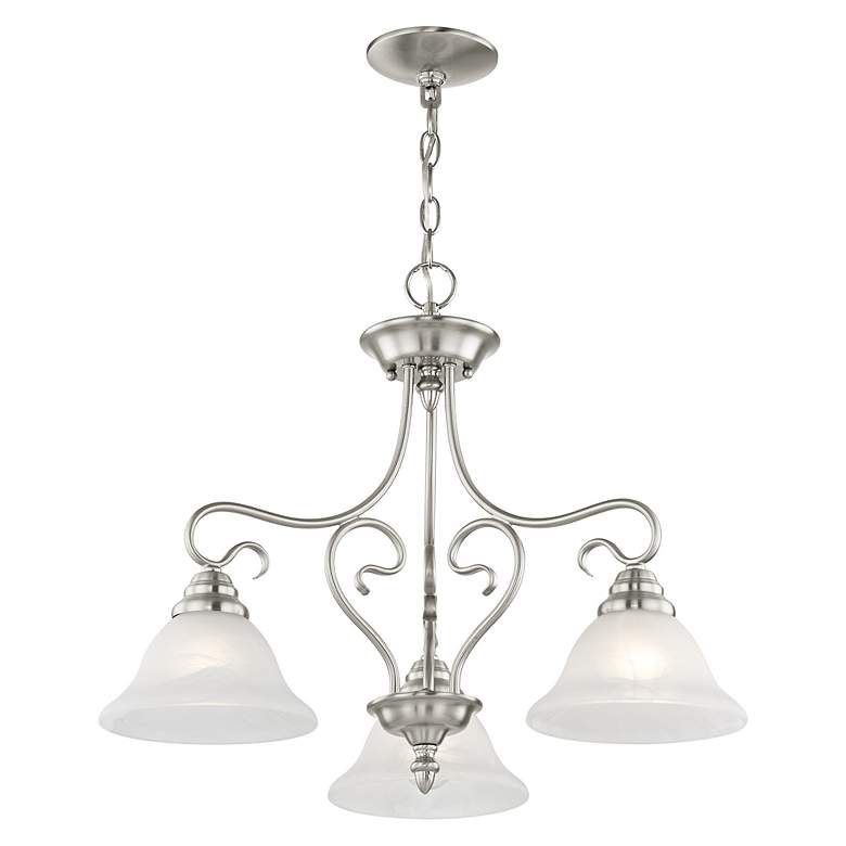 Image 5 3 Light Brushed Nickel Chandelier more views