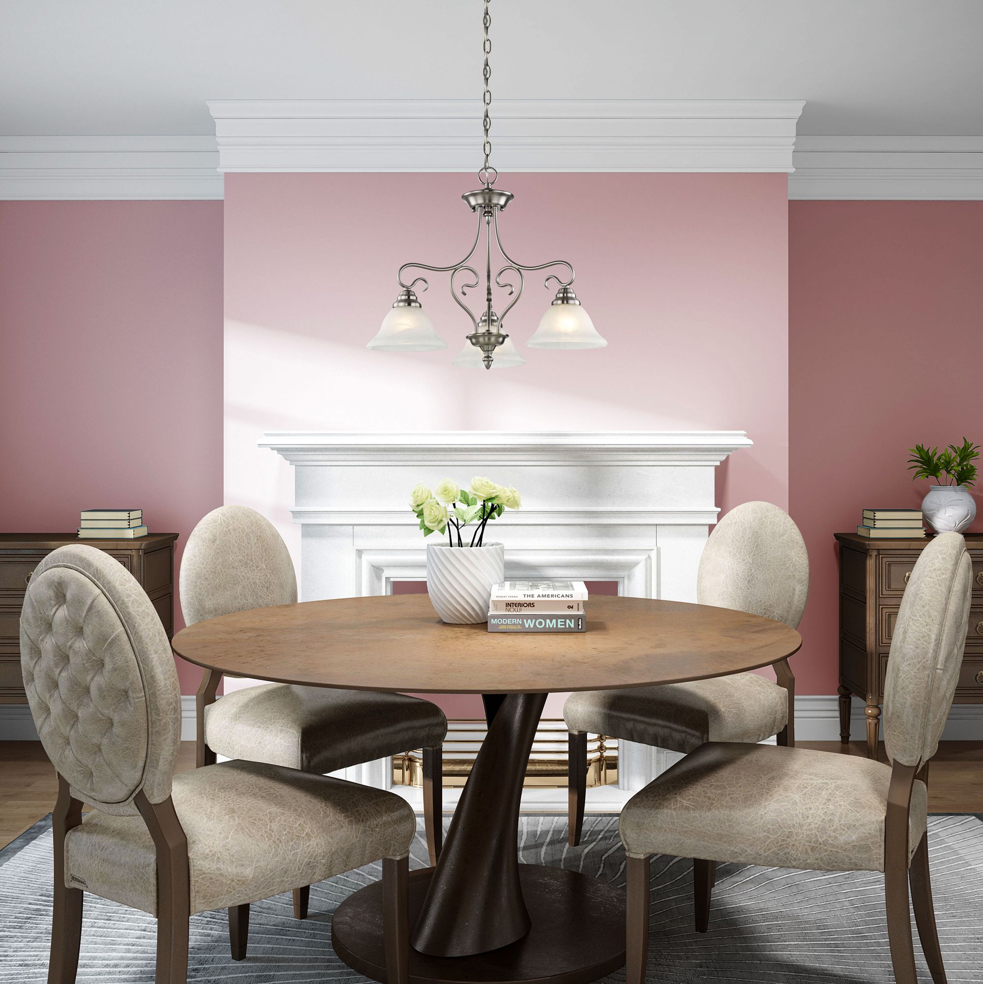 3 Light Brushed Nickel Chandelier