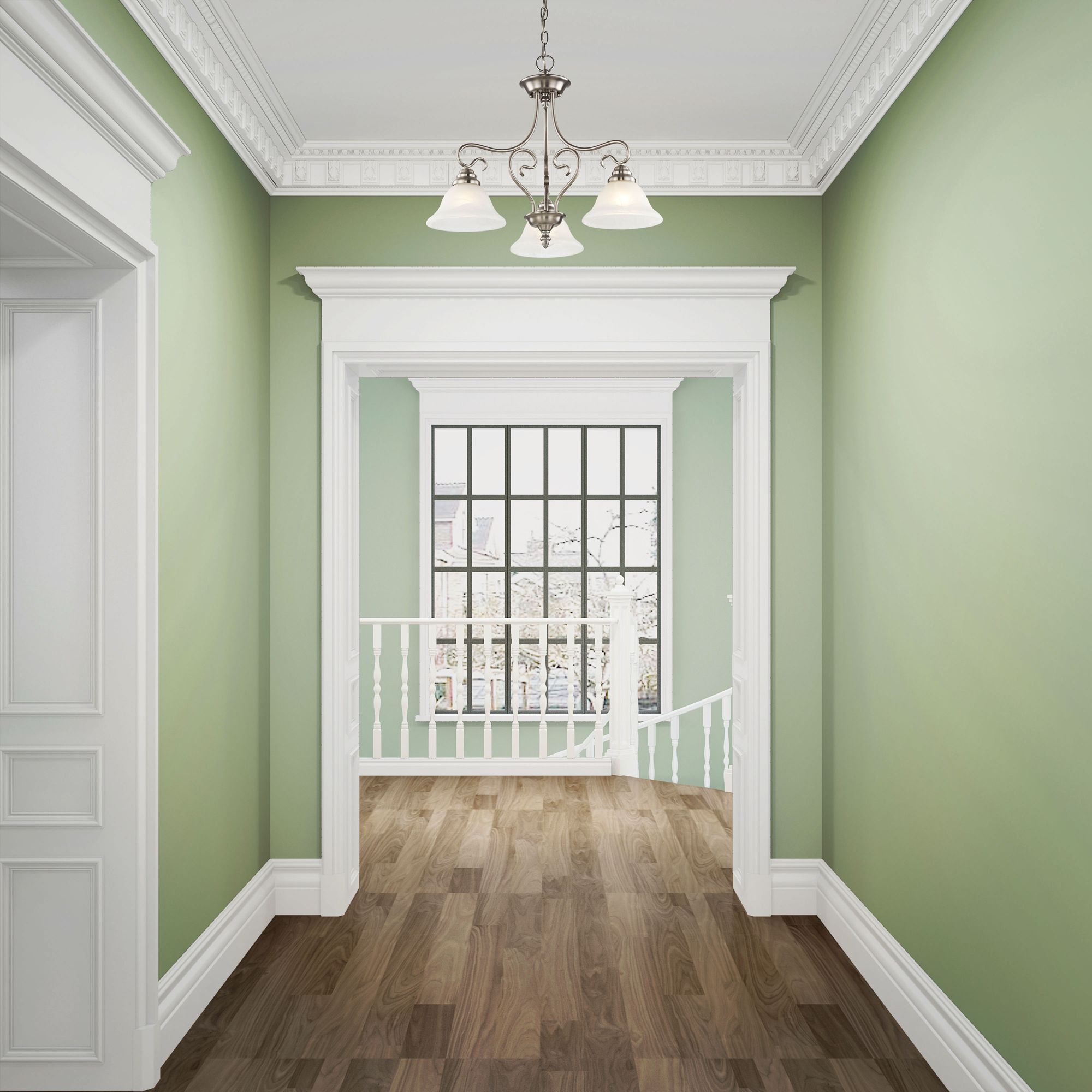 3 Light Brushed Nickel Chandelier