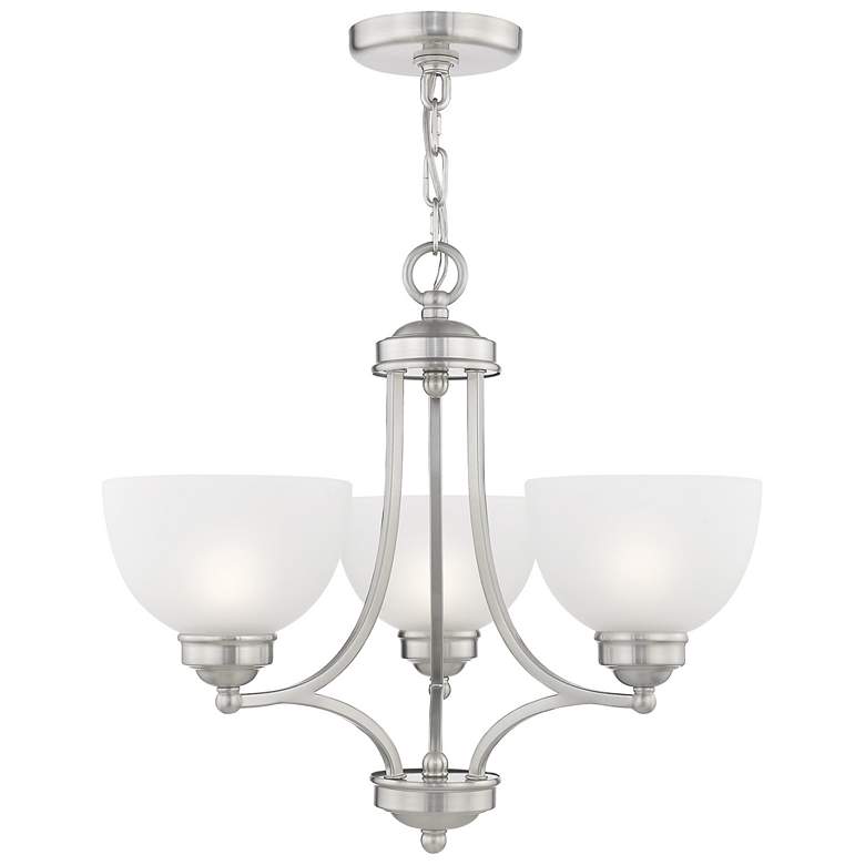 Image 1 3 Light Brushed Nickel Chandelier