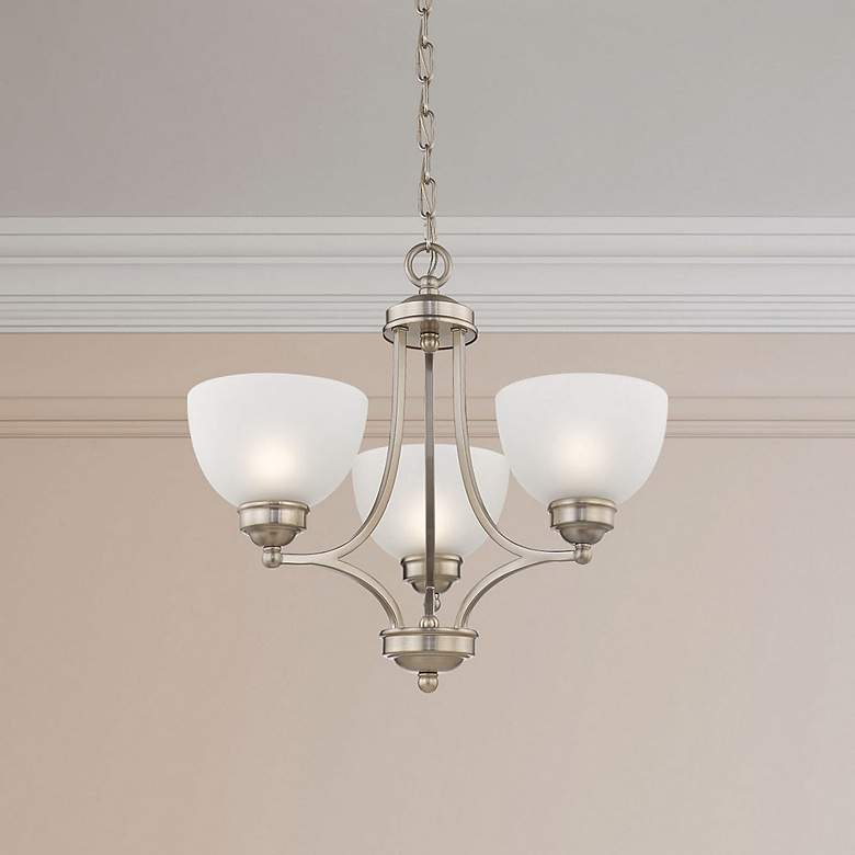 Image 7 3 Light Brushed Nickel Chandelier more views
