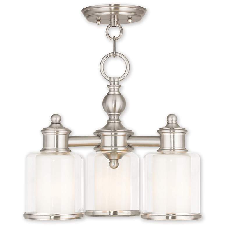 Image 1 3 Light Brushed Nickel Convertible Mini Chandelier/Ceiling Mount