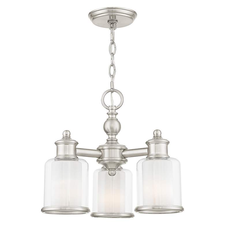 Image 4 3 Light Brushed Nickel Convertible Mini Chandelier/Ceiling Mount more views