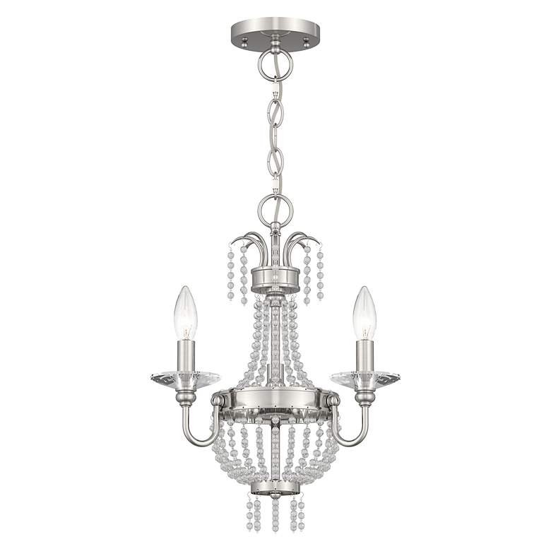 Image 4 3 Light Brushed Nickel Convertible Mini Chandelier/Ceiling Mount more views