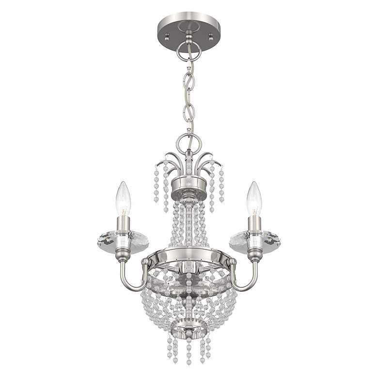 Image 5 3 Light Brushed Nickel Convertible Mini Chandelier/Ceiling Mount more views