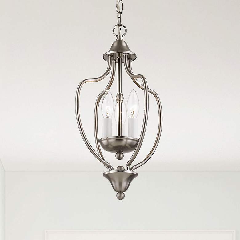 Image 1 3 Light Brushed Nickel Convertible Mini Chandelier/Ceiling Mount
