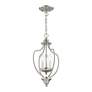 5_3 Light Brushed Nickel Convertible Mini Chandelier/Ceiling Mount more views