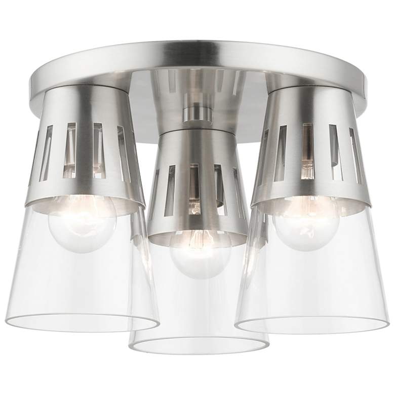 Image 1 3 Light Brushed Nickel Flush Mount