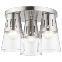 3 Light Brushed Nickel Flush Mount