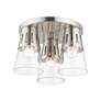 5_3 Light Brushed Nickel Flush Mount more views
