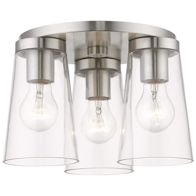 Image 1 3 Light Brushed Nickel Large Flush Mount