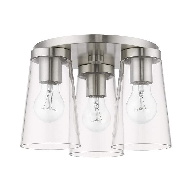 Image 3 3 Light Brushed Nickel Large Flush Mount more views