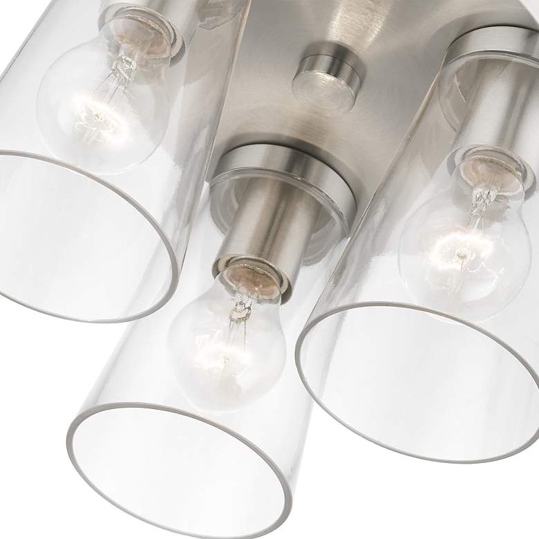 Image 7 3 Light Brushed Nickel Large Flush Mount more views