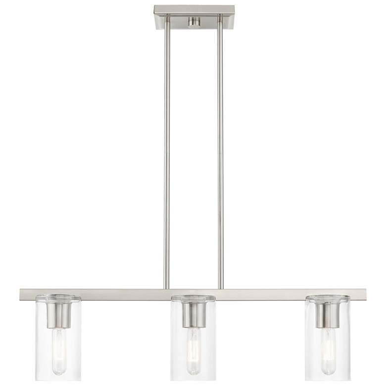 Image 1 3 Light Brushed Nickel Linear Chandelier