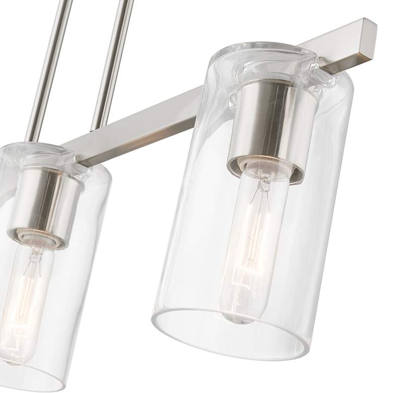 Image 7 3 Light Brushed Nickel Linear Chandelier more views