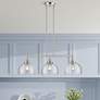 1_3 Light Brushed Nickel Linear Chandelier