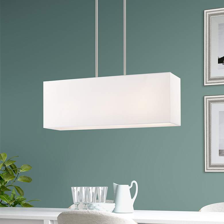 Image 1 3 Light Brushed Nickel Linear Chandelier