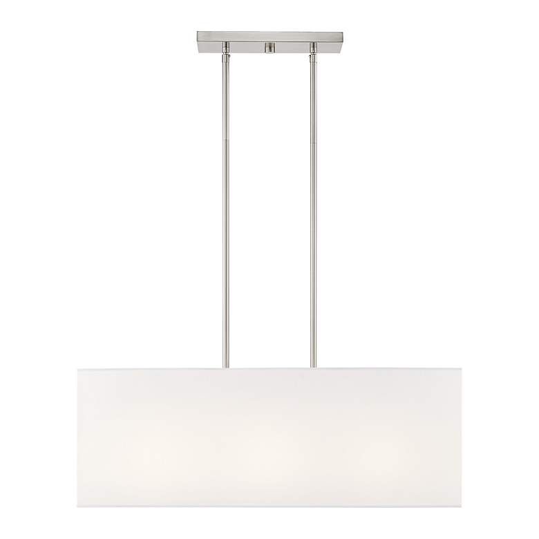 Image 4 3 Light Brushed Nickel Linear Chandelier more views