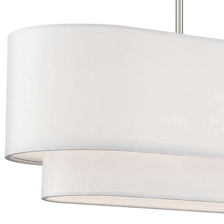 Image 4 3 Light Brushed Nickel Medium Linear Chandelier more views