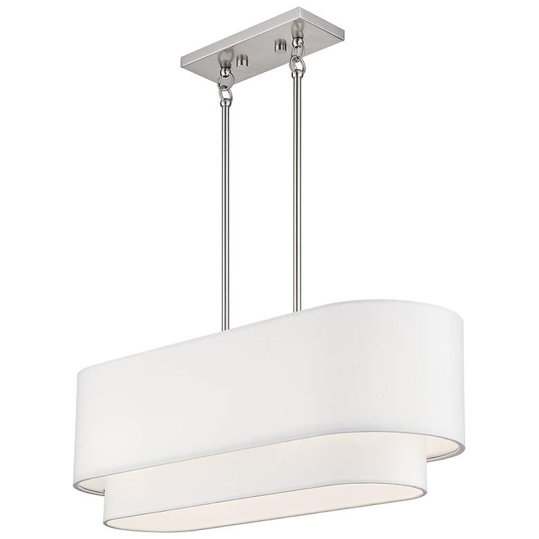 Image 7 3 Light Brushed Nickel Medium Linear Chandelier more views