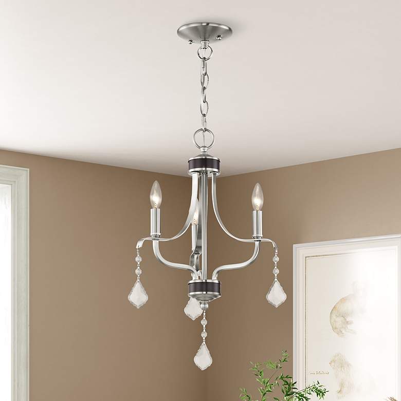 Image 1 3 Light Brushed Nickel Mini Chandelier