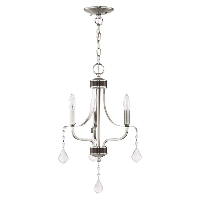 Image 7 3 Light Brushed Nickel Mini Chandelier more views