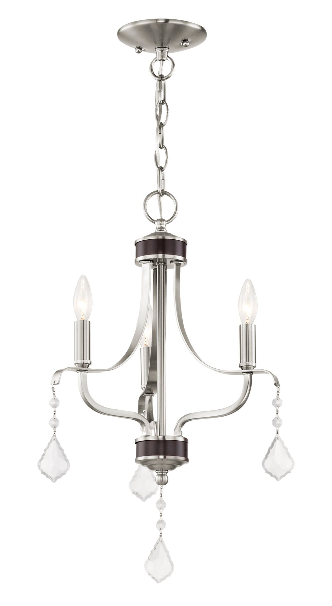 3 Light Brushed Nickel Mini Chandelier