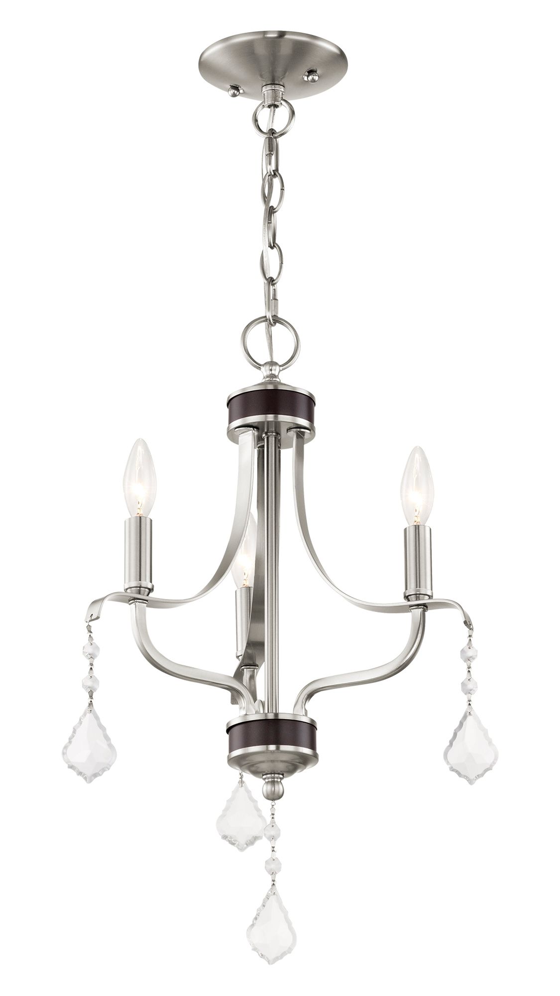 3 Light Brushed Nickel Mini Chandelier