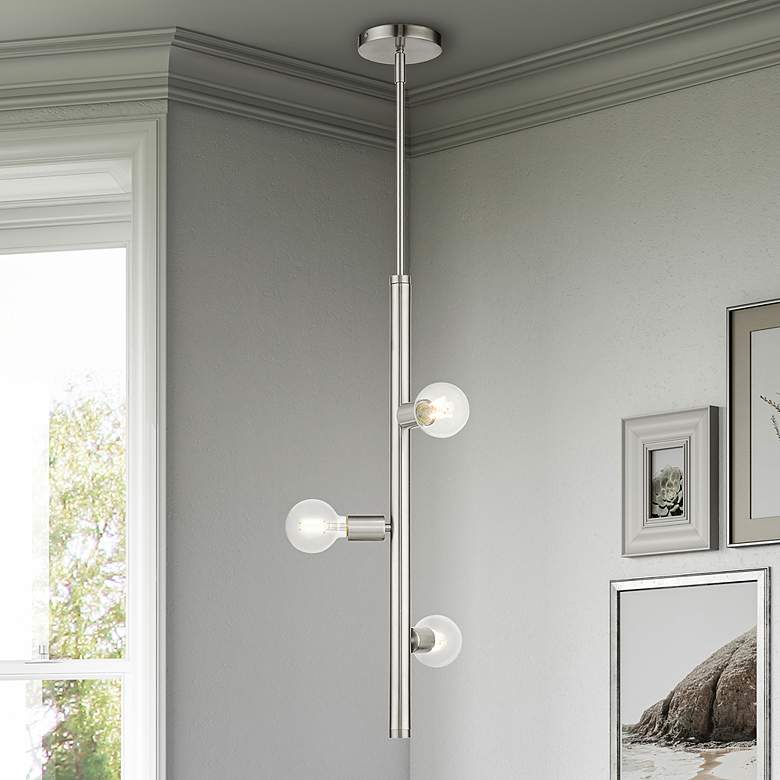 Image 1 3 Light Brushed Nickel Pendant