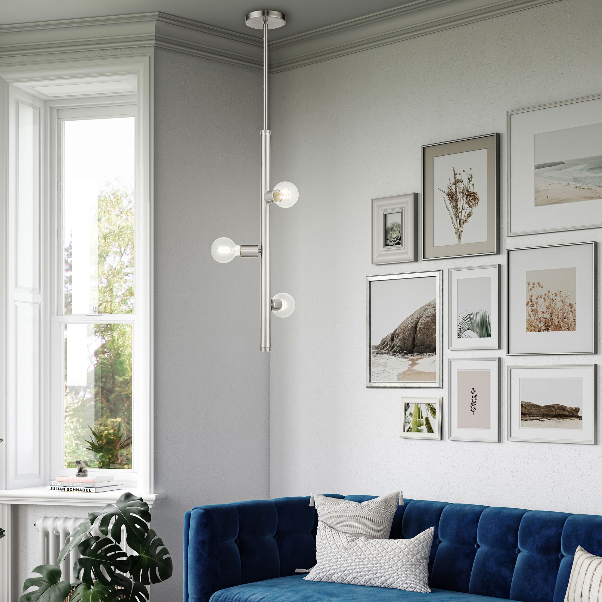 3 Light Brushed Nickel Pendant