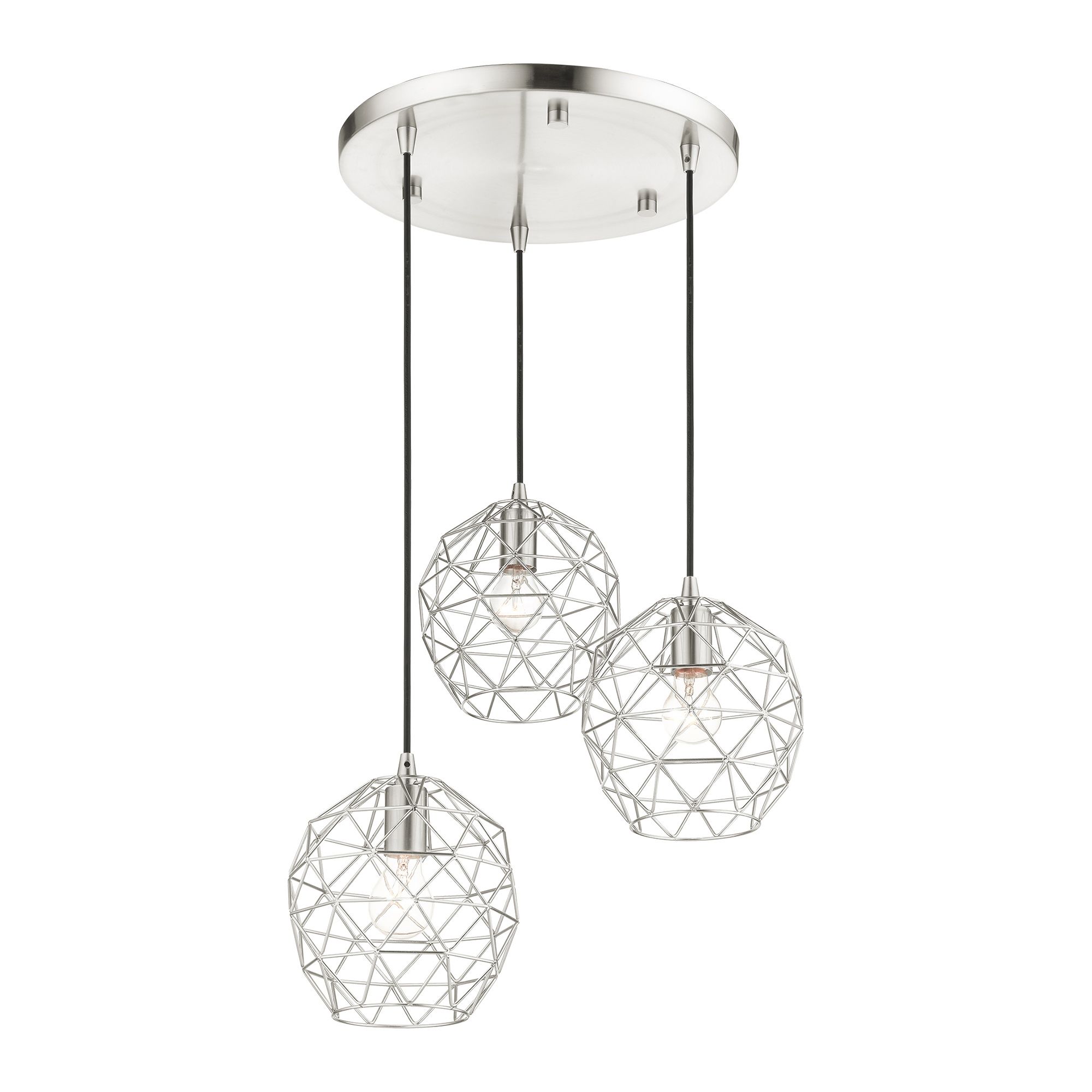 3 Light Brushed Nickel Pendant
