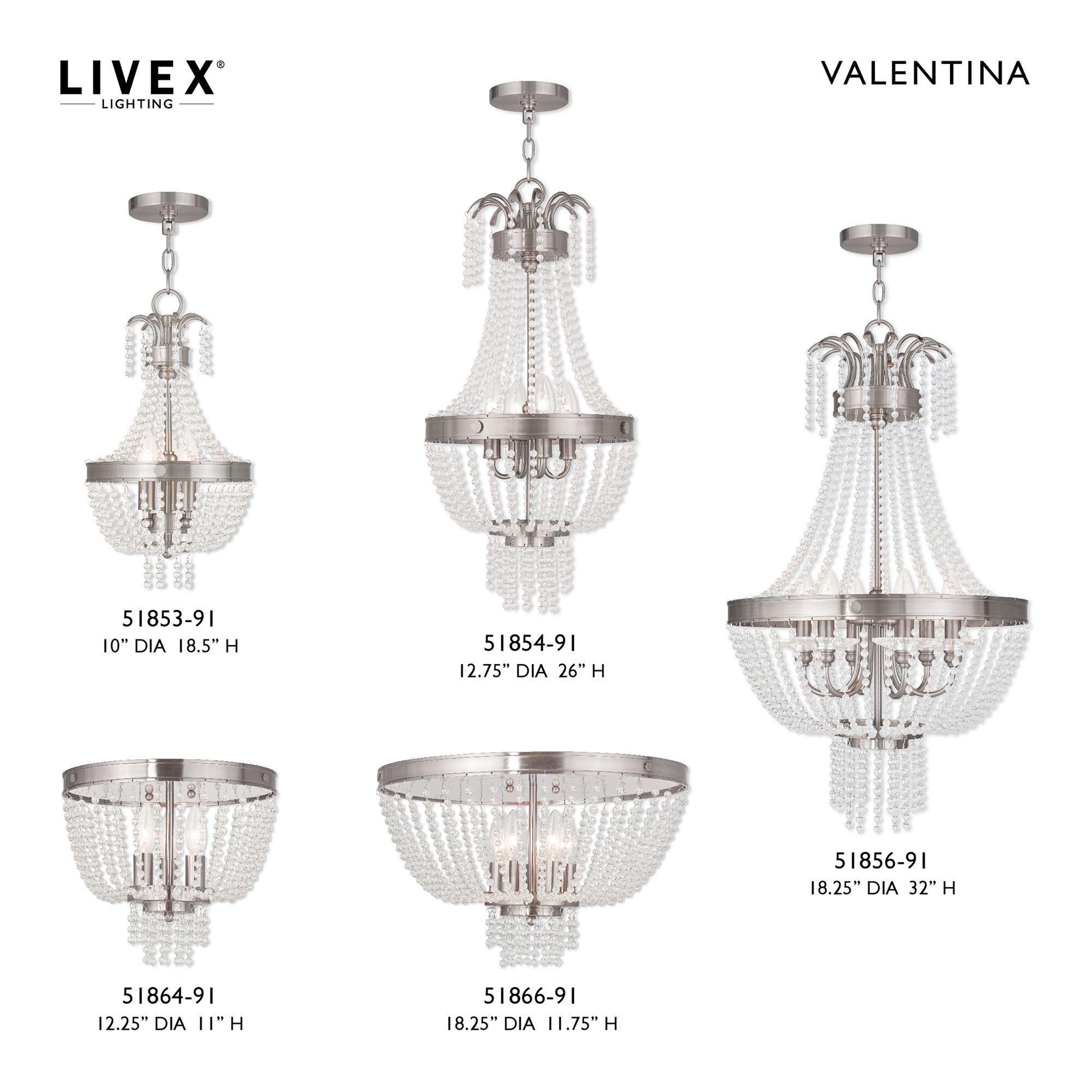 3 Light Brushed Nickel Pendant