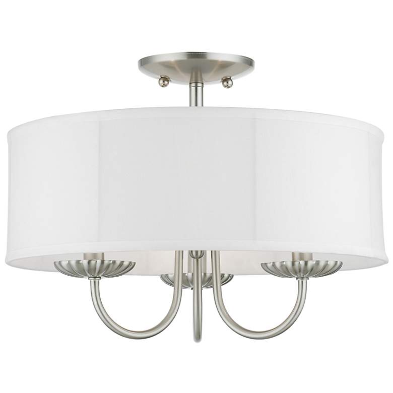 Image 2 3 Light Brushed Nickel Semi-Flush Mount