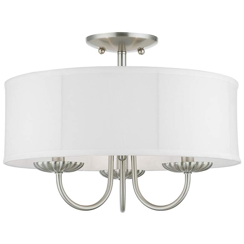 Image 1 3 Light Brushed Nickel Semi-Flush Mount