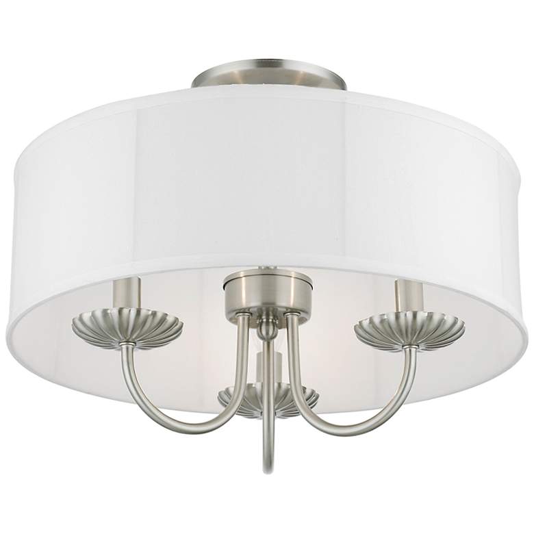 Image 4 3 Light Brushed Nickel Semi-Flush Mount more views