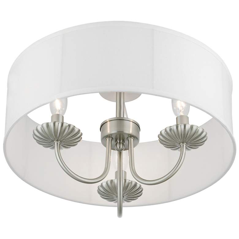 Image 6 3 Light Brushed Nickel Semi-Flush Mount more views