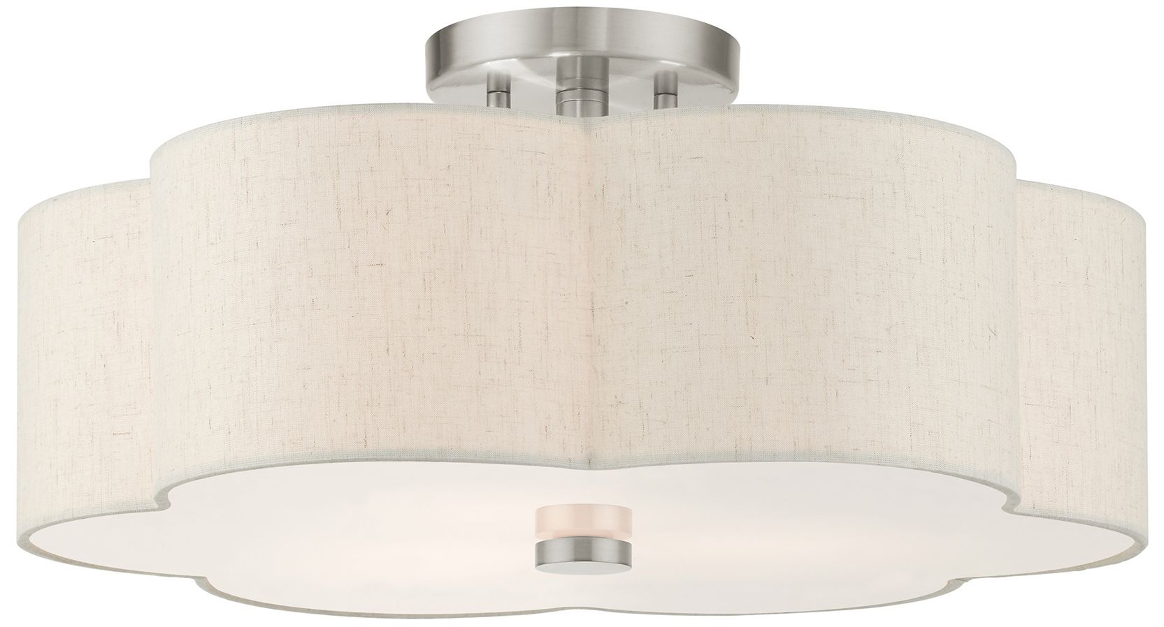 Image 2 3 Light Brushed Nickel Semi Flush