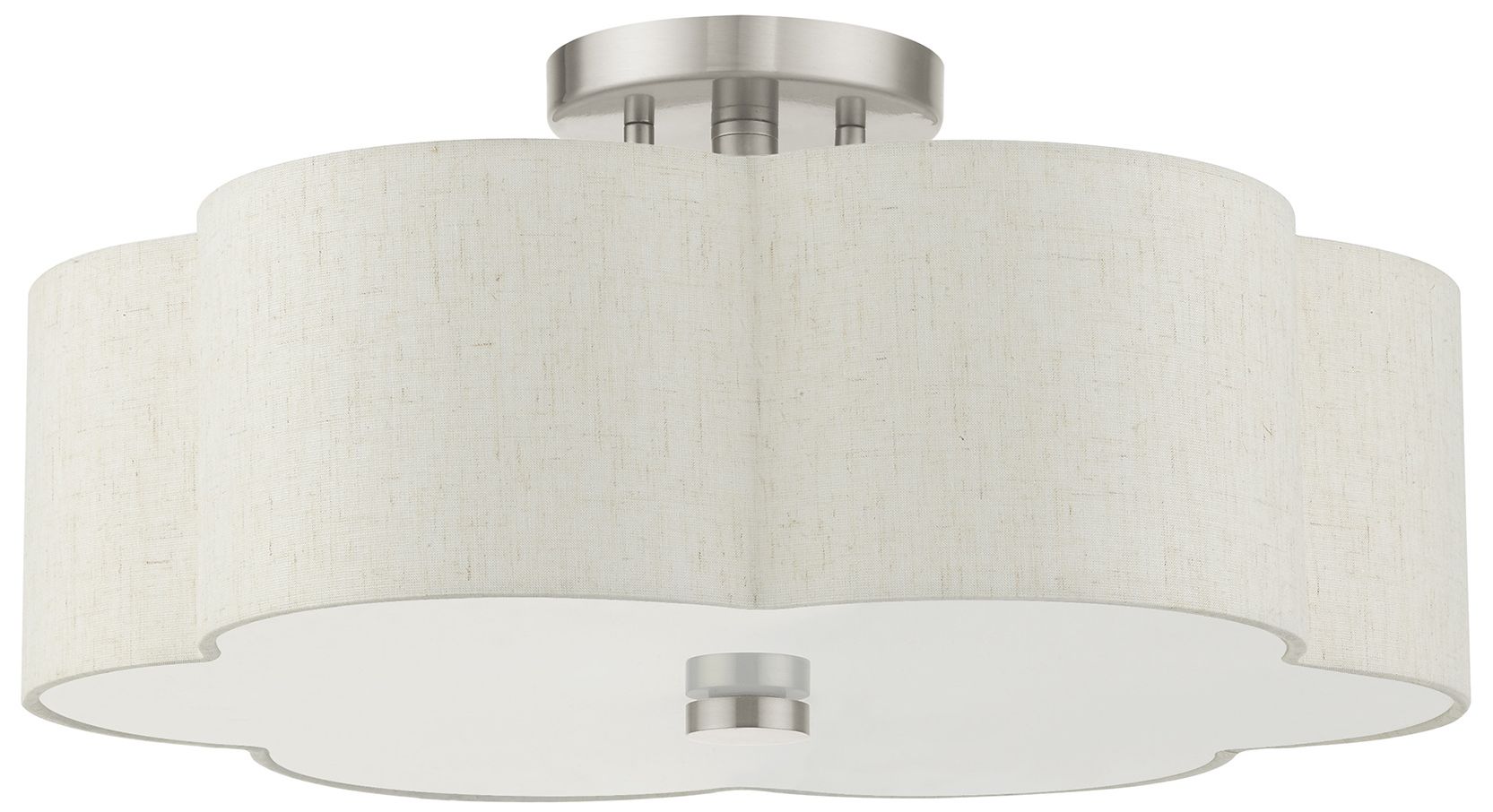 Image 3 3 Light Brushed Nickel Semi Flush more views