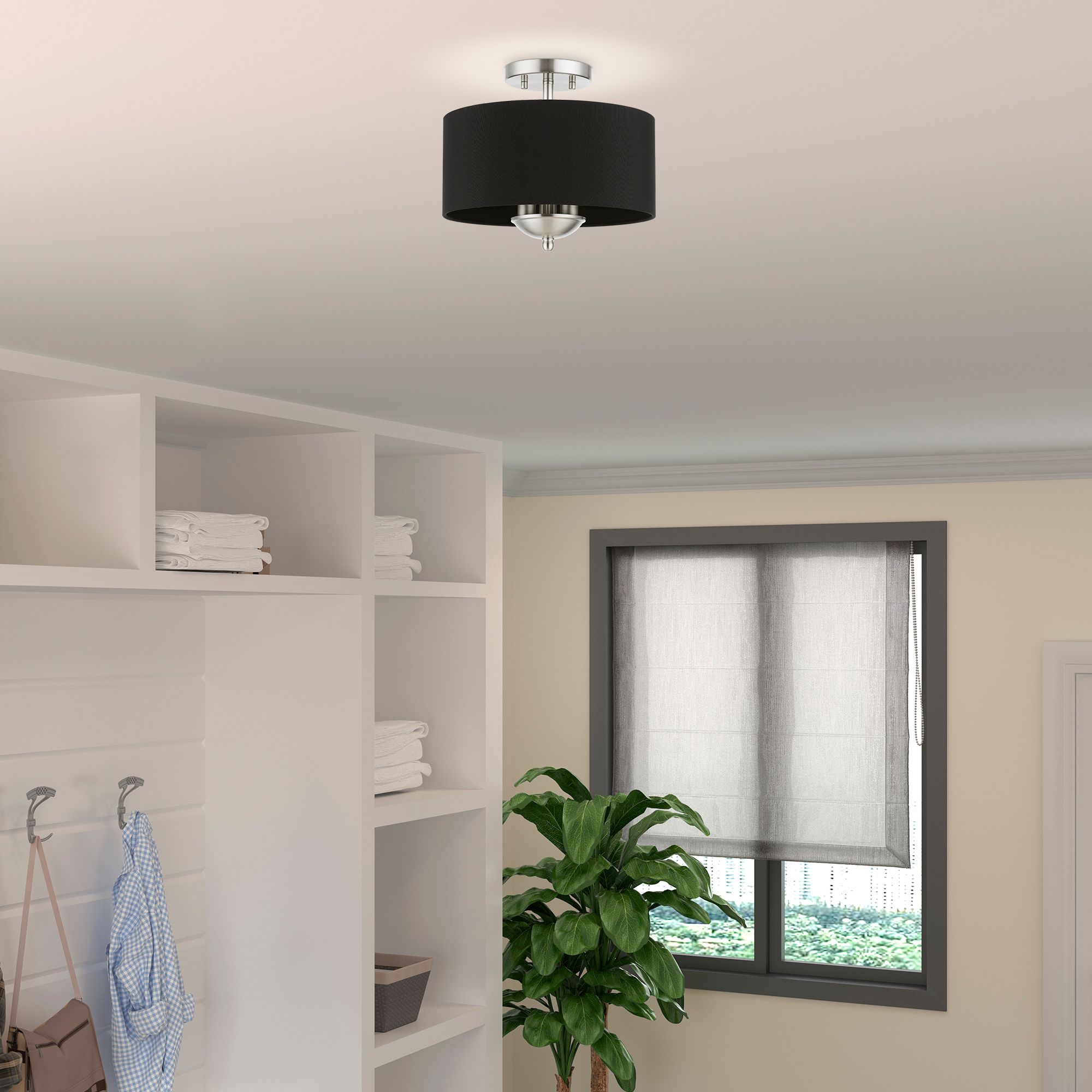 3 Light Brushed Nickel Semi-Flush